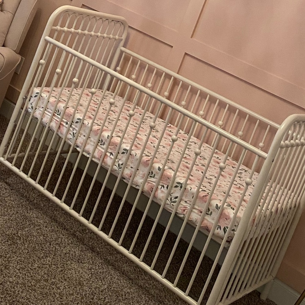 Pottery Barn Meredith Crib sheet with matching changing pad cover